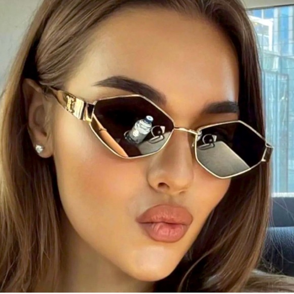 NWT Celine Hexagon Metal Triomphe 54MM Geometric Sunglasses - Picture 3 of 13